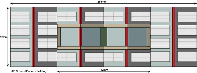 Bouwpakket HO/OO: eiland perron gebouw - Metcalfe - PO322