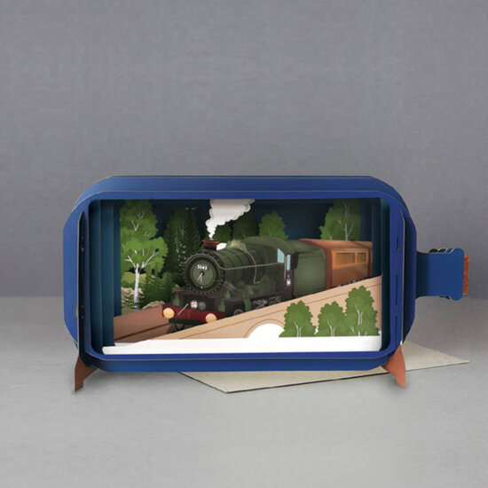 3D pop up wenskaart - message in a bottle - castle