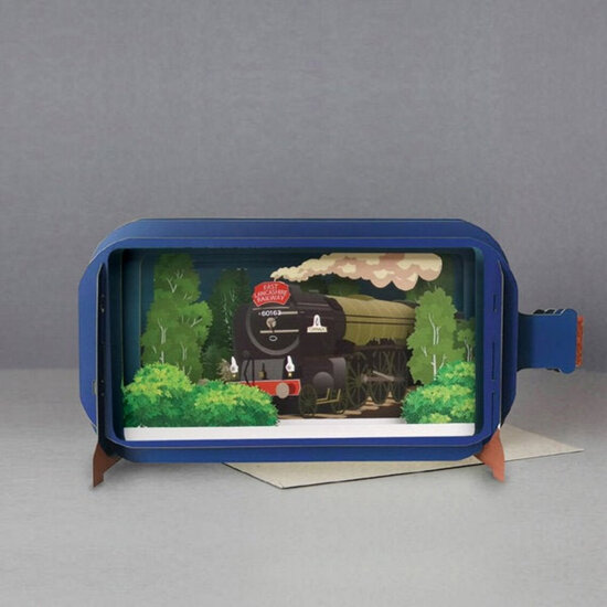 3D pop up wenskaart - message in a bottle - tornado