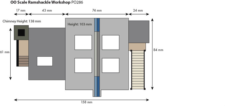 Bouwpakket HO/OO: Bouwvallige werkplaats - Metcalfe - PO286