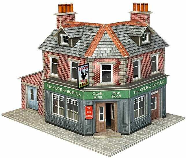 Bouwpakket HO/OO:  baksteen hoekwinkel of pub - Metcalfe - PO308