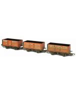 set van 3 wagons Fear Bros 7 plank - Leamington - Wellford & Son - verweerd - Oxford Rail