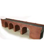 Bouwpakket HO/OO: dubbelspoor viaduct - rood baksteen - Metcalfe - PO240